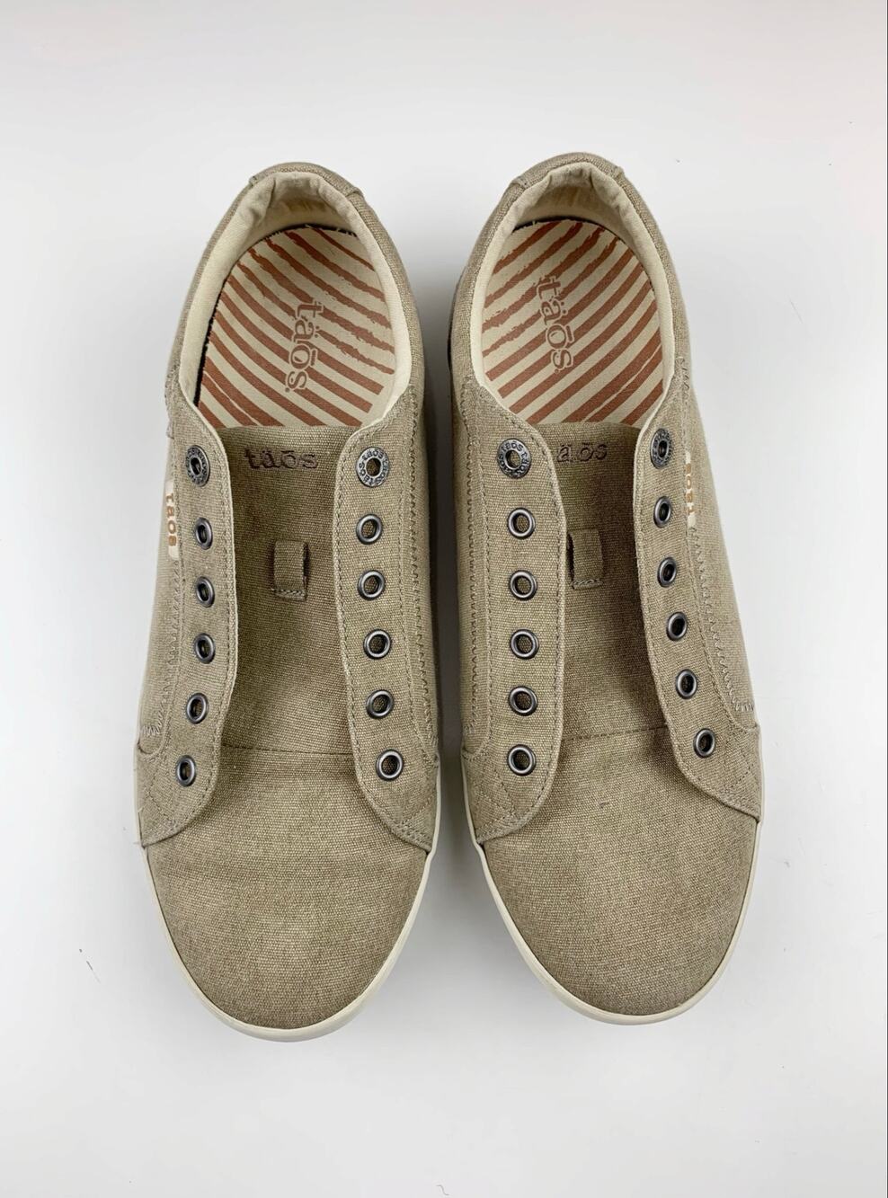 Taos Star Sneakers Casual Beige Canvas Comfort Shoes Women's 12 Missing Laces